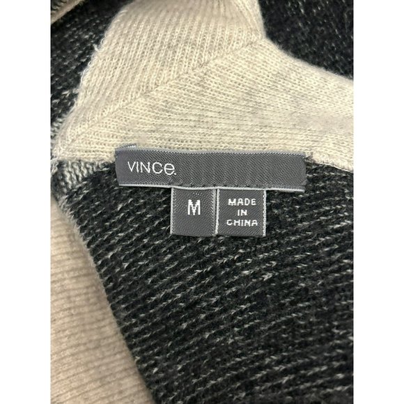 Vince Camuto Women's Ivory Gray Black Cashmere Blend Cardigan Size Medium - Picture 4 of 5